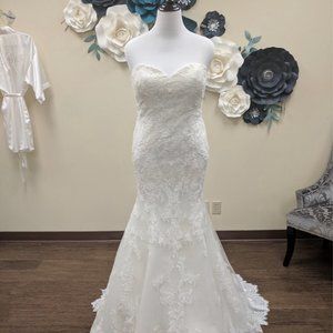 Strapeless Corset Back Bridal Gown Size 14 Street Size 10 12 8 Wedding Dress